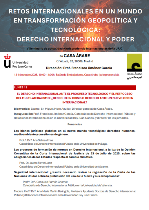 Derecho internacional y poder: Retos internacionales en un mundo en transformación geopolítica y tecnológica