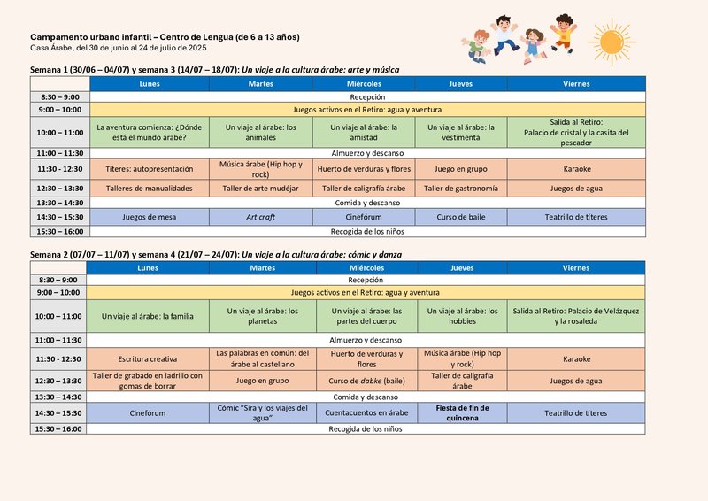 Programa campamento 6-12 años