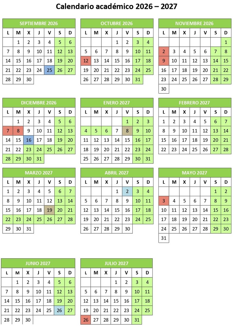 Calendario 2026-27 Calendario 2026-27